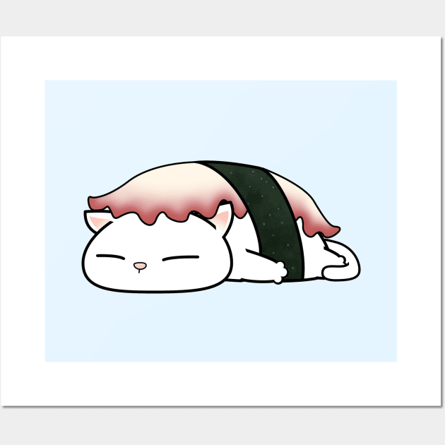 Chubby Cat Octopus Sushi Wall Art by Takeda_Art